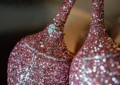 jimmy-choo-glittery-wedding-shoes-and-diamond-engagement-ring-on-heel